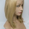 High temperature blonde color short style  beautiful wavy synthetic lace front wig shinewig