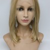 High temperature blonde color short style  beautiful wavy synthetic lace front wig shinewig