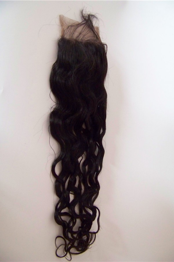 18 inch natural wave virgin human hair lace closure