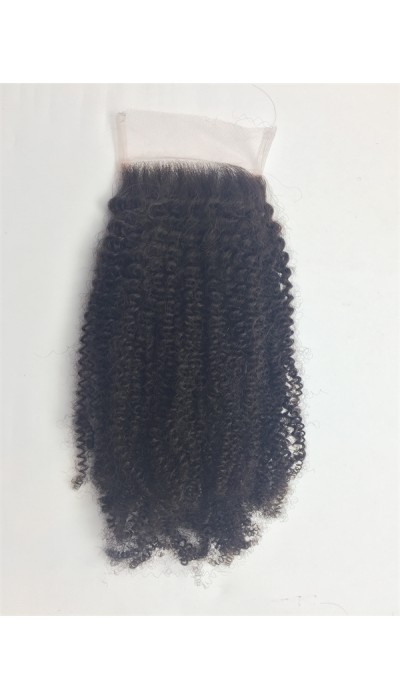 16inch kinky afro curl Indian virgin human hair top closure