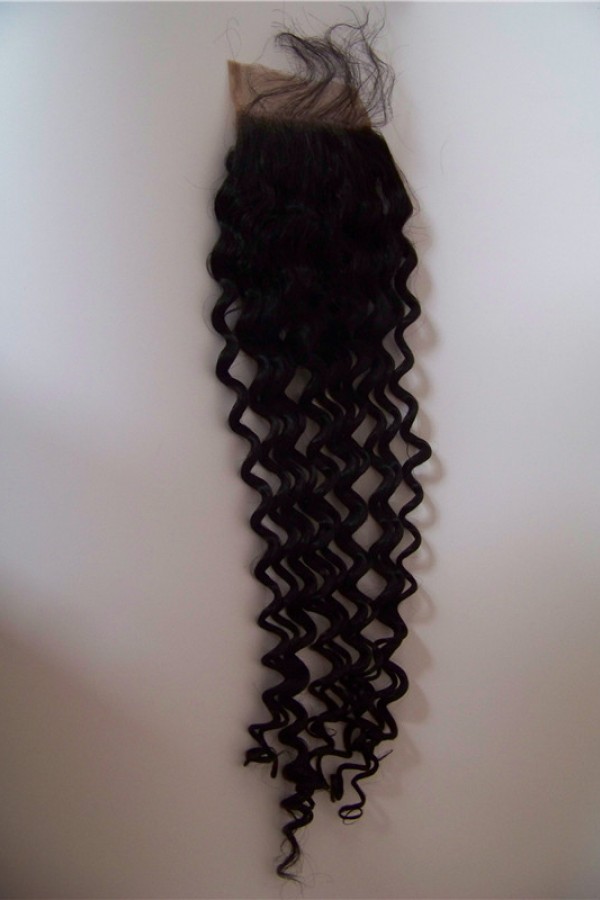 18 inch deep wave virgin human hair lace closure